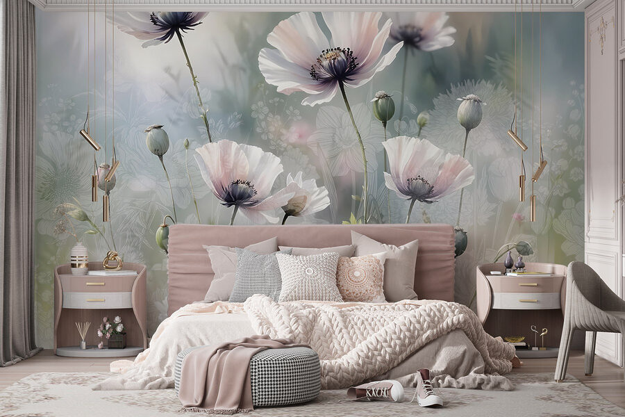 Delicate bloemen in zachte tinten