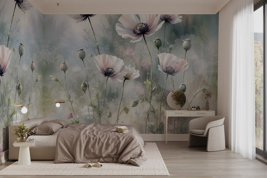 Delicate bloemen in zachte tinten