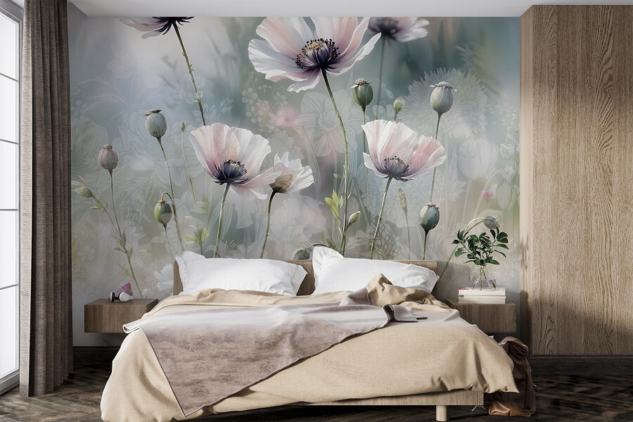 Delicate bloemen in zachte tinten
