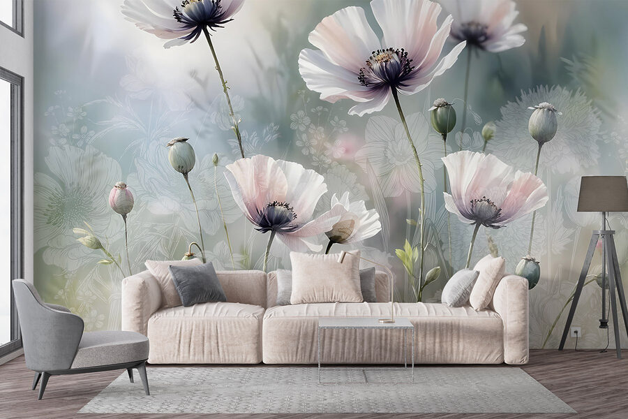 Delicate bloemen in zachte tinten