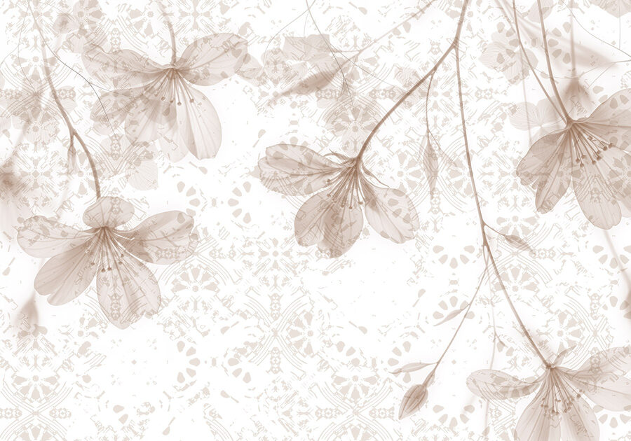 Delicate bloemen in zachte tinten.