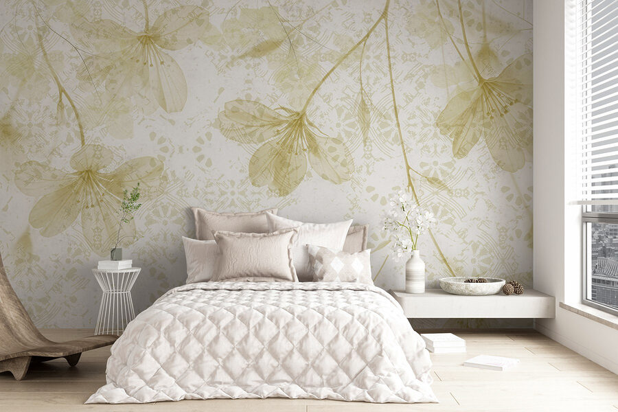 Delicate bloemen in zachte pasteltinten.