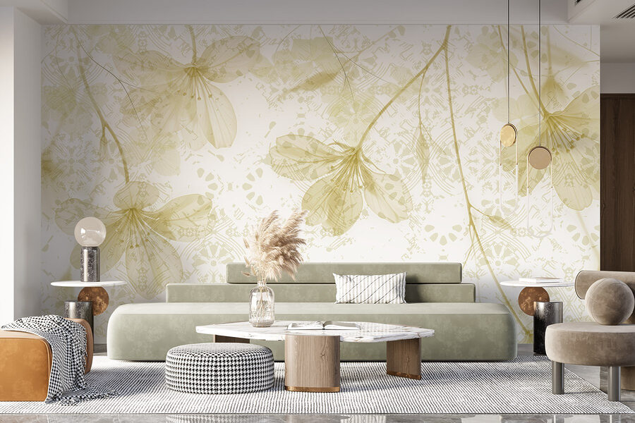 Delicate bloemen in zachte pasteltinten.