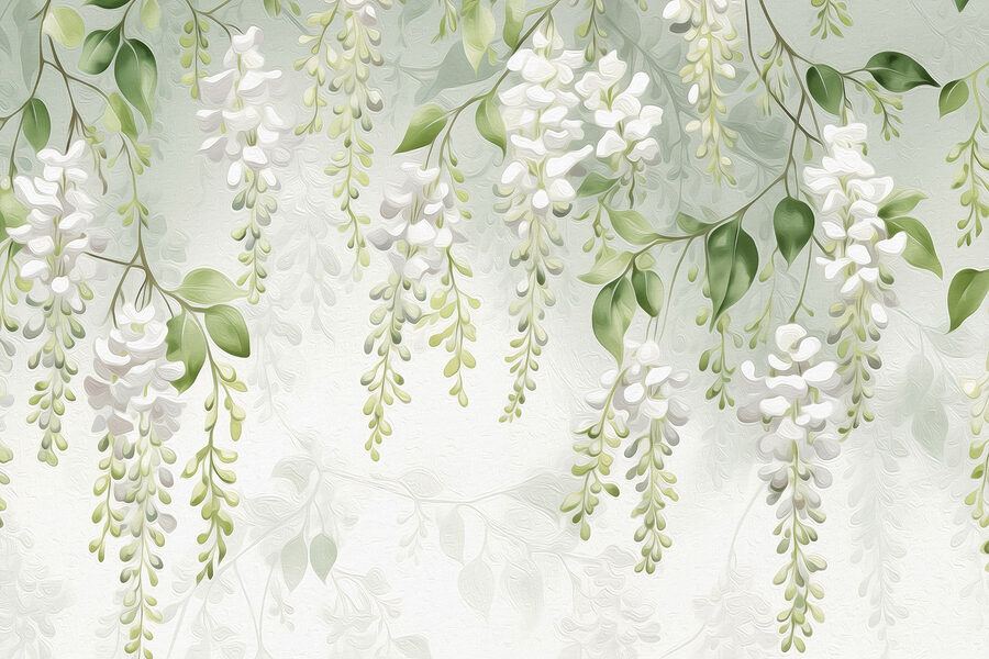 Fotobehang Delicate bloesems in zachte tinten - Afbeelding 4