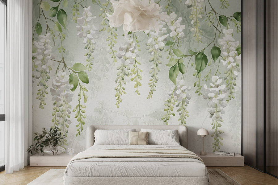 Fotobehang Delicate bloesems in zachte tinten - Afbeelding 2