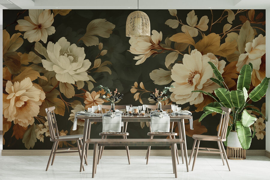 Elegant bloemstuk op donkere achtergrond