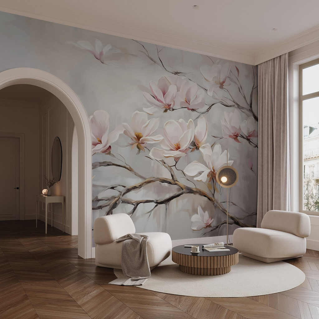 Painting of flowers on a branch Painting of flowers on a branch