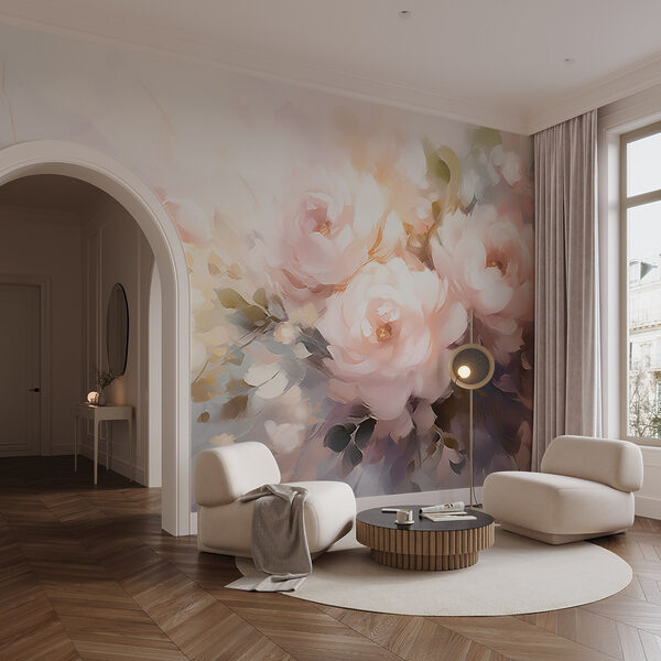 Schilderij van bloemen op een wit oppervlak Schilderij van bloemen op een wit oppervlak