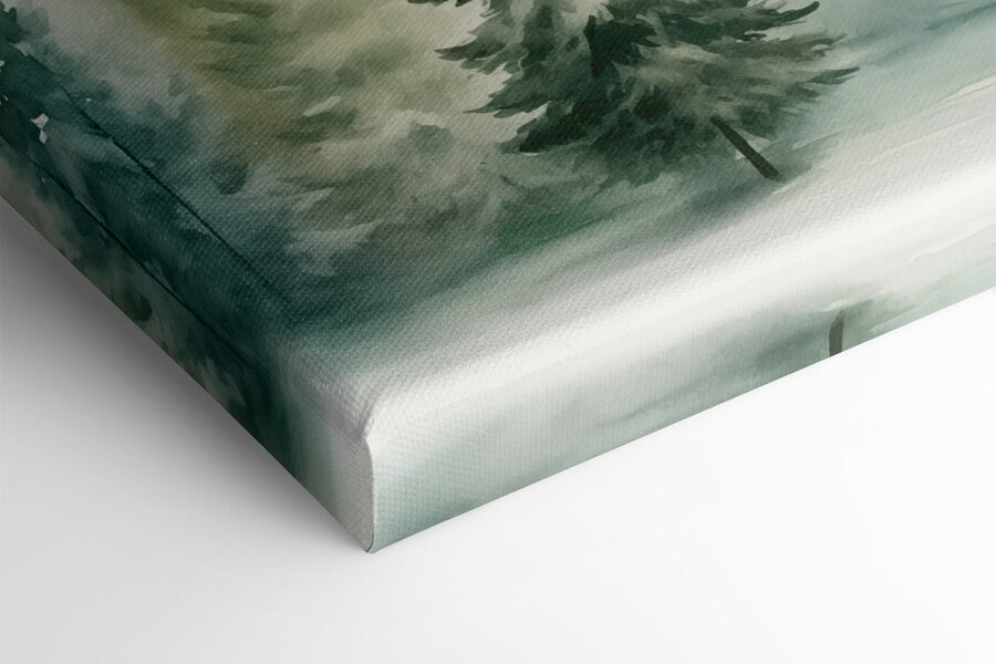 Aquarel van bomen in een bos