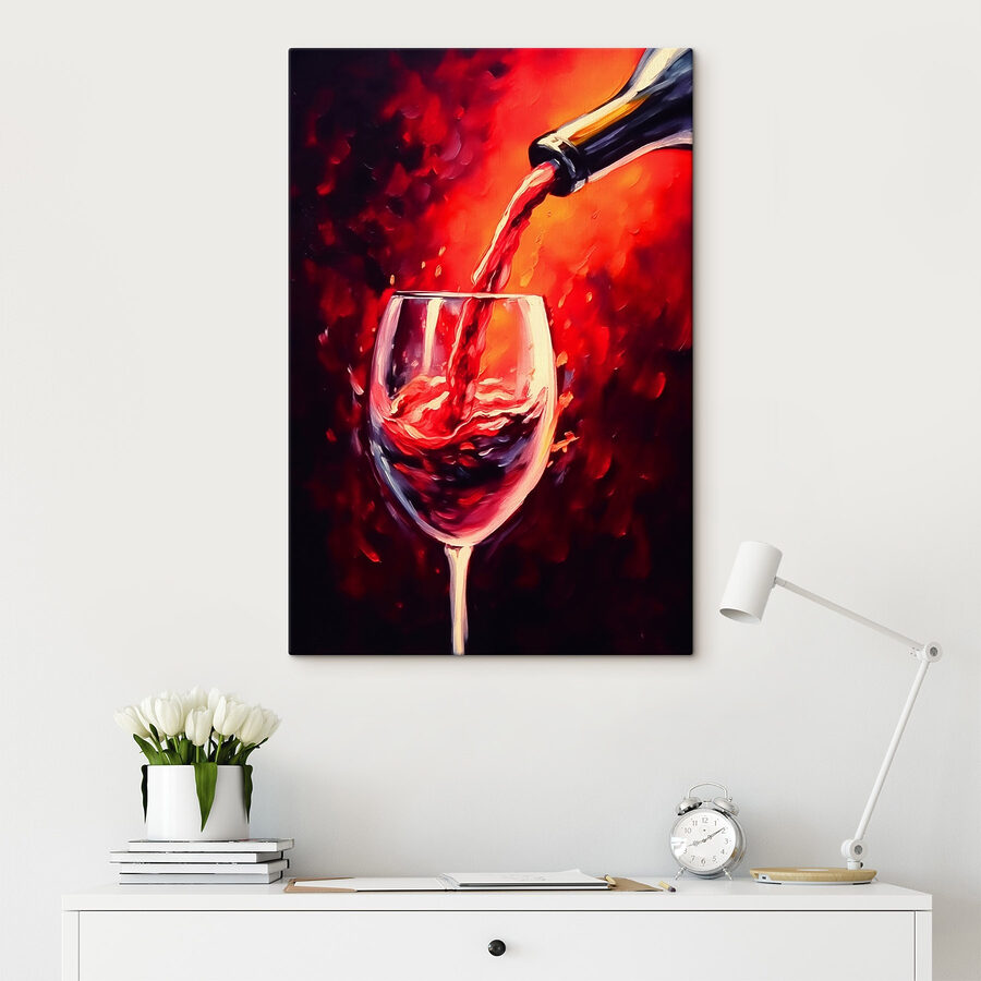 Wijn schenken in een glas