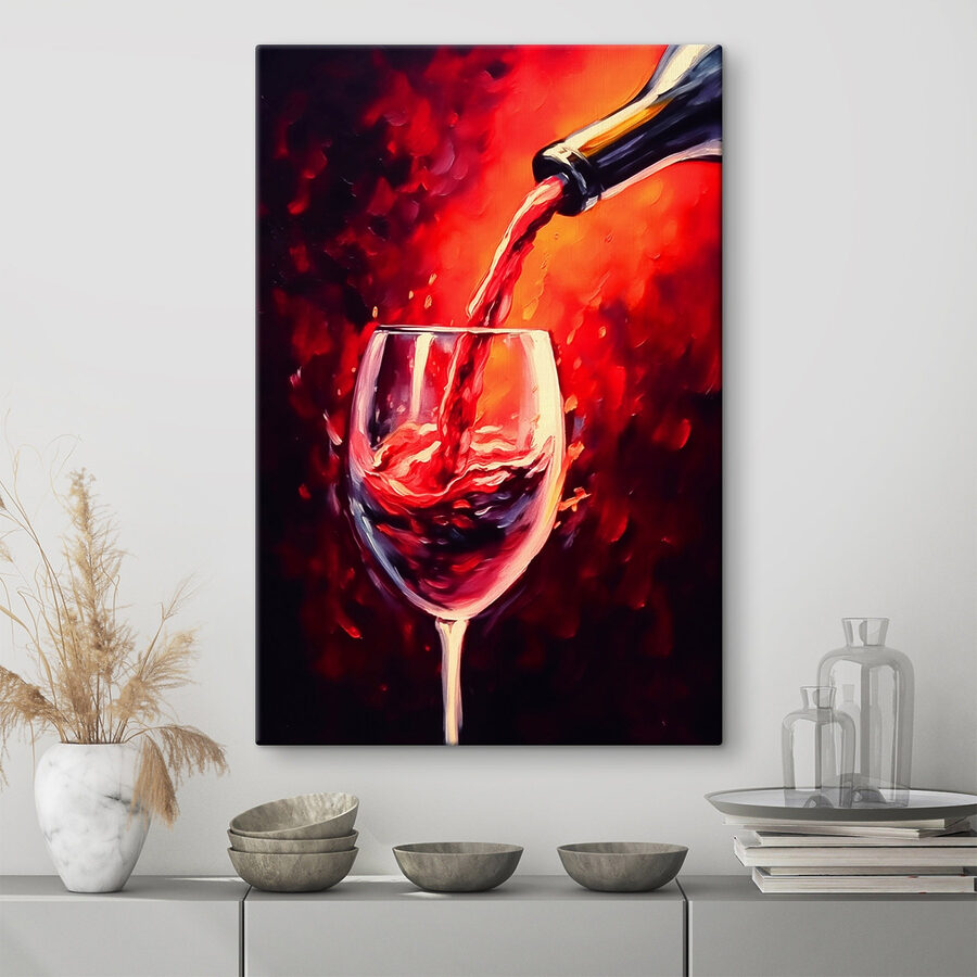 Wijn schenken in een glas