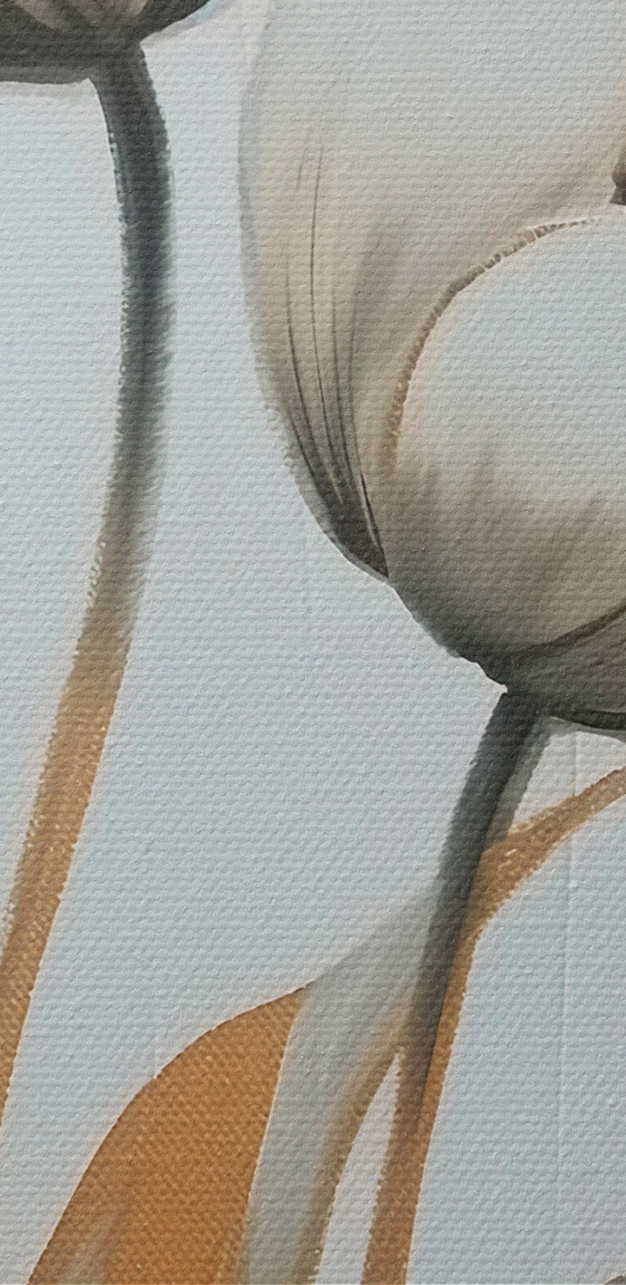 Schilderij van bloemen op een wit oppervlak