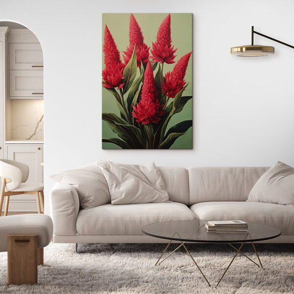 Schilderij van rode bloemen Schilderij van rode bloemen