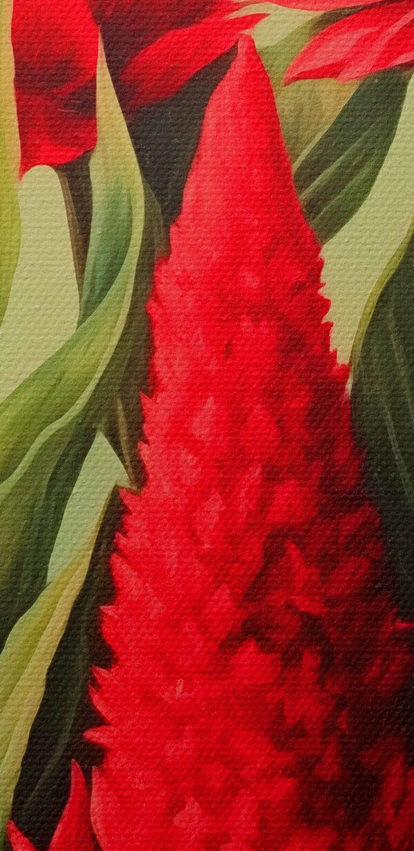 Schilderij van rode bloemen Schilderij van rode bloemen