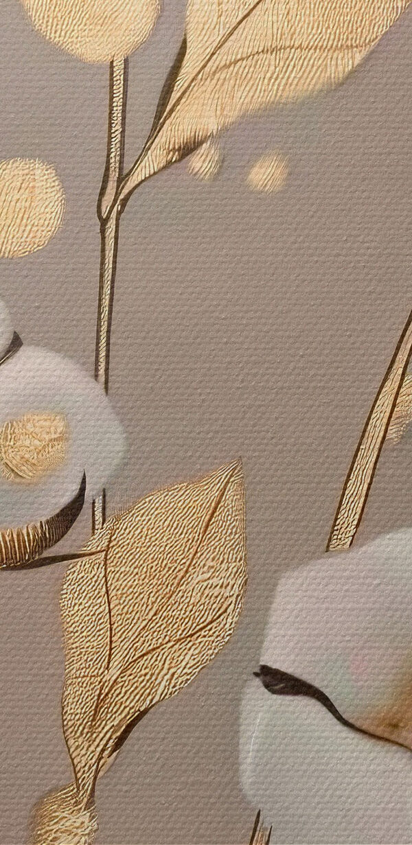 Schilderij van bloemen en bladeren Schilderij van bloemen en bladeren