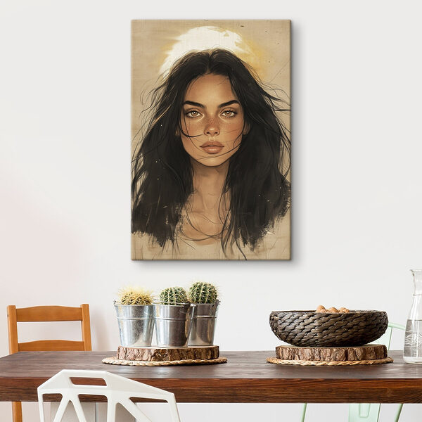 Vrouw met lang zwart haar Vrouw met lang zwart haar