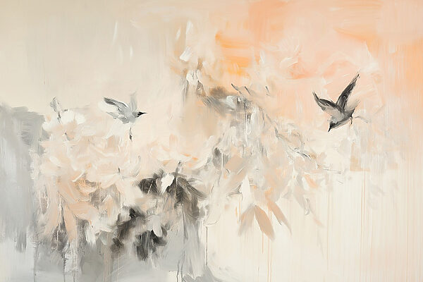 Schilderij van vliegende vogels in de lucht Schilderij van vliegende vogels in de lucht