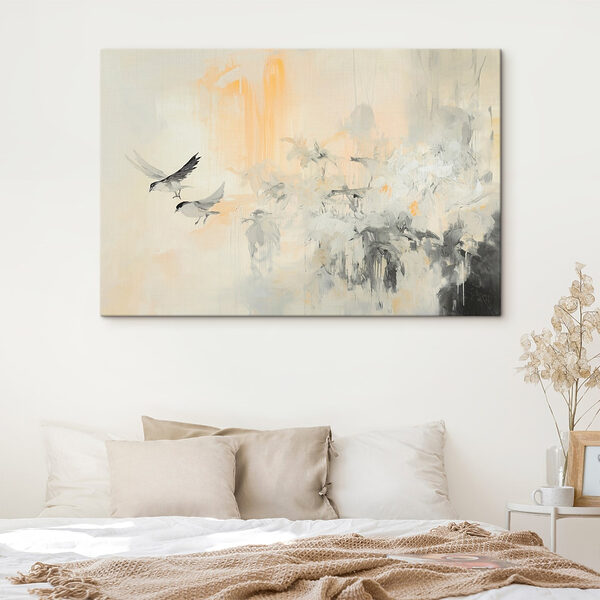 Schilderij van vogels vliegend in de lucht Schilderij van vogels vliegend in de lucht