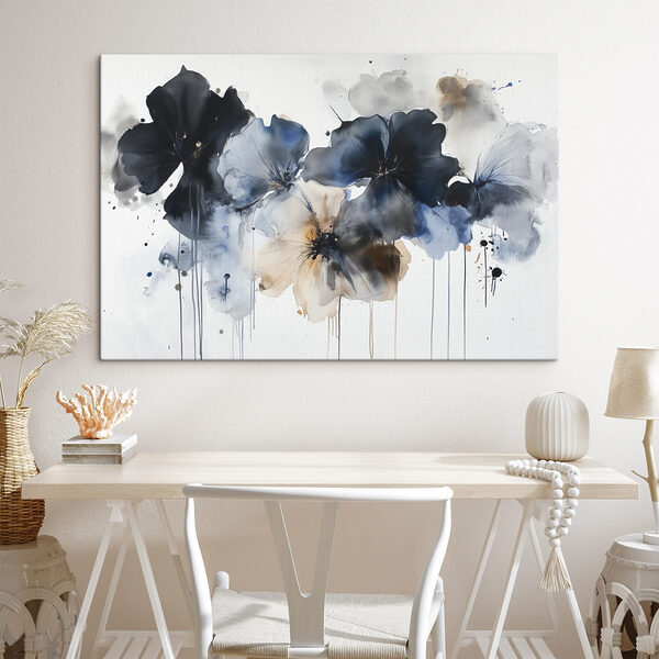 Schilderij van bloemen op een witte achtergrond Schilderij van bloemen op een witte achtergrond