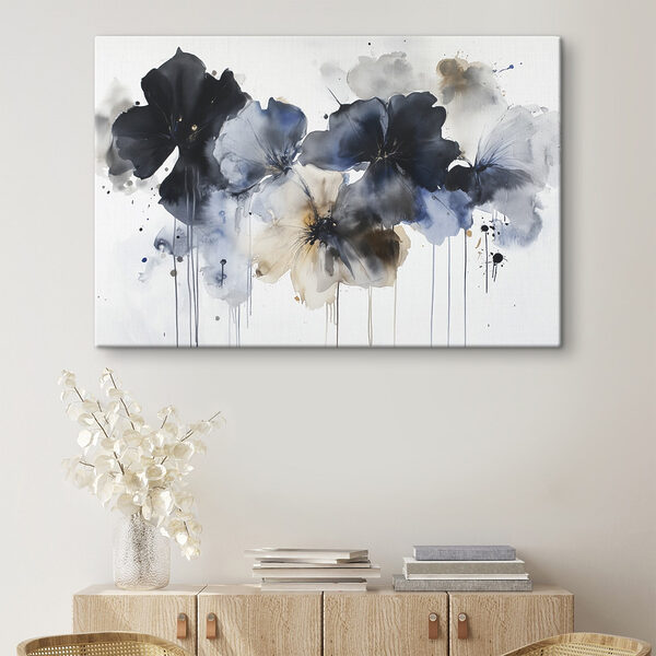 Schilderij van bloemen op een witte achtergrond Schilderij van bloemen op een witte achtergrond