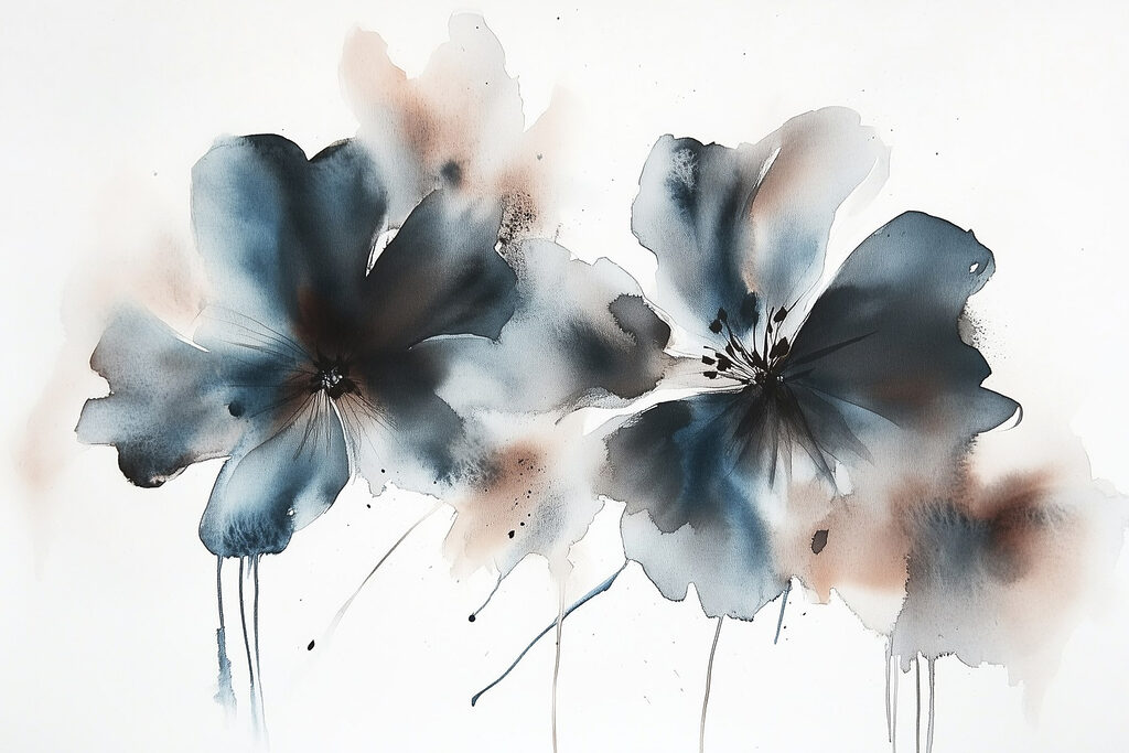 Watercolor painting of flowers