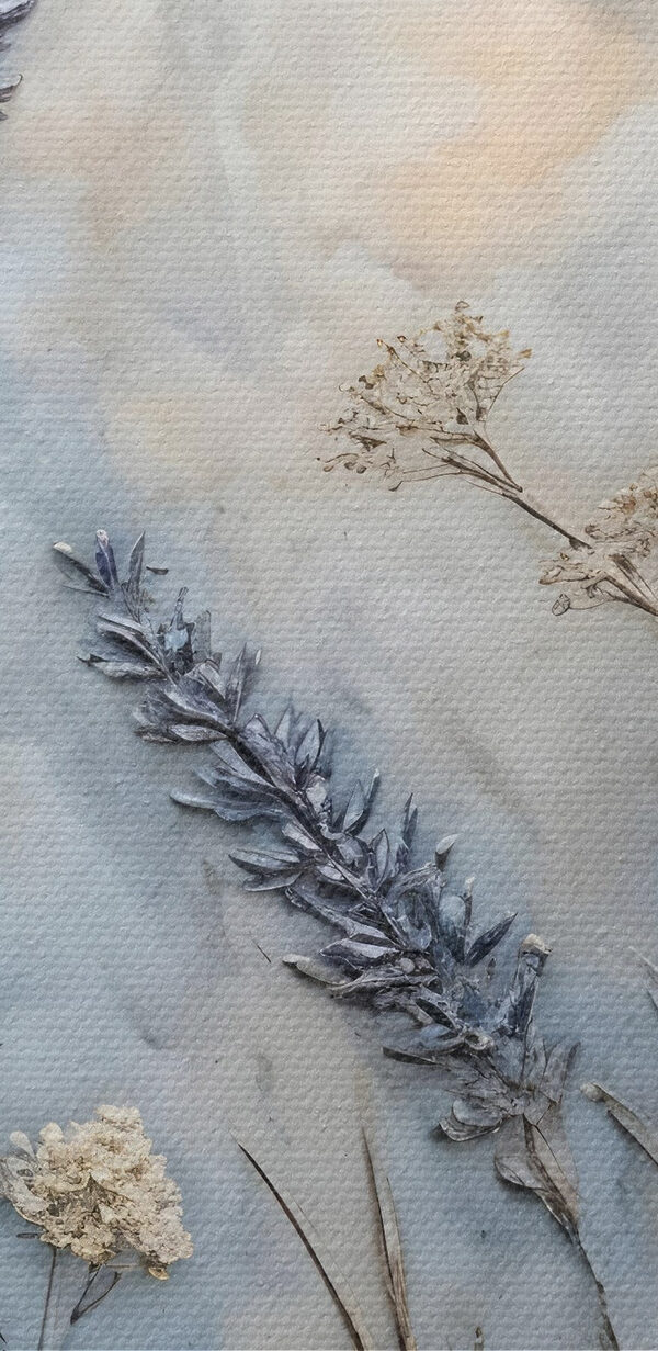 Schilderij van bloemen en bladeren Schilderij van bloemen en bladeren