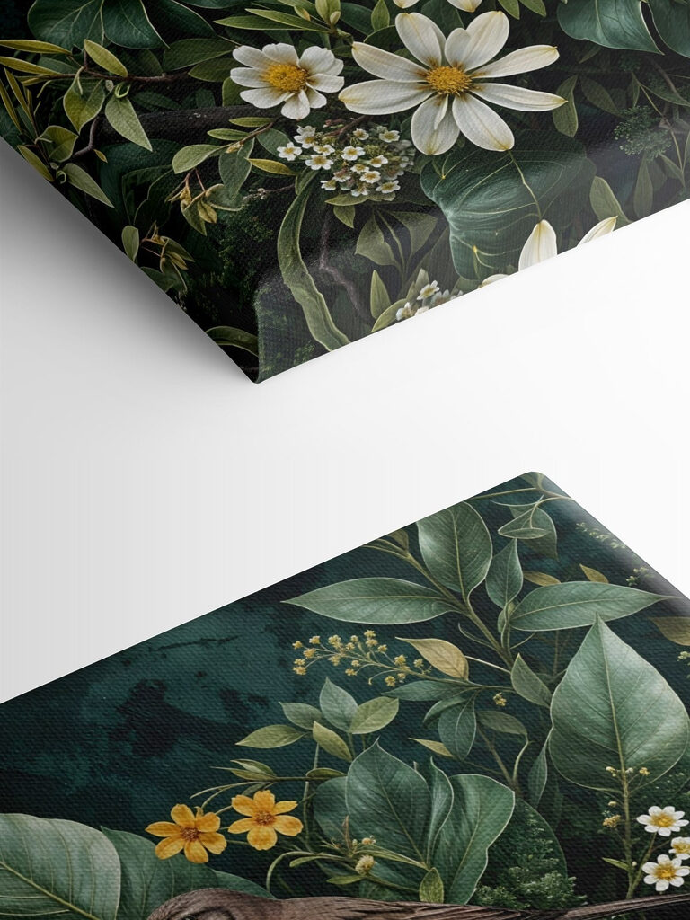 Birds on a branch with flowers Birds on a branch with flowers