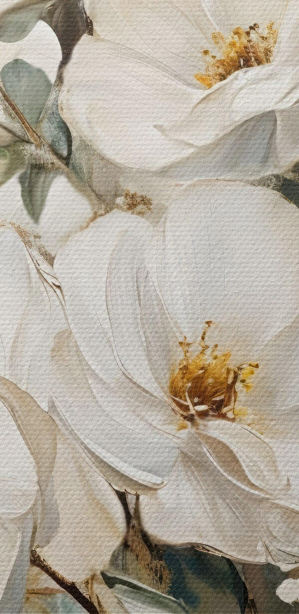 Schilderij van witte bloemen Schilderij van witte bloemen