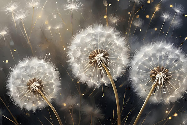Delicate paardenbloemen in zacht licht Delicate paardenbloemen in zacht licht