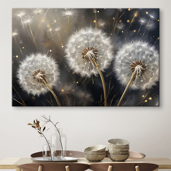 Delicate paardenbloemen in zacht licht Delicate paardenbloemen in zacht licht