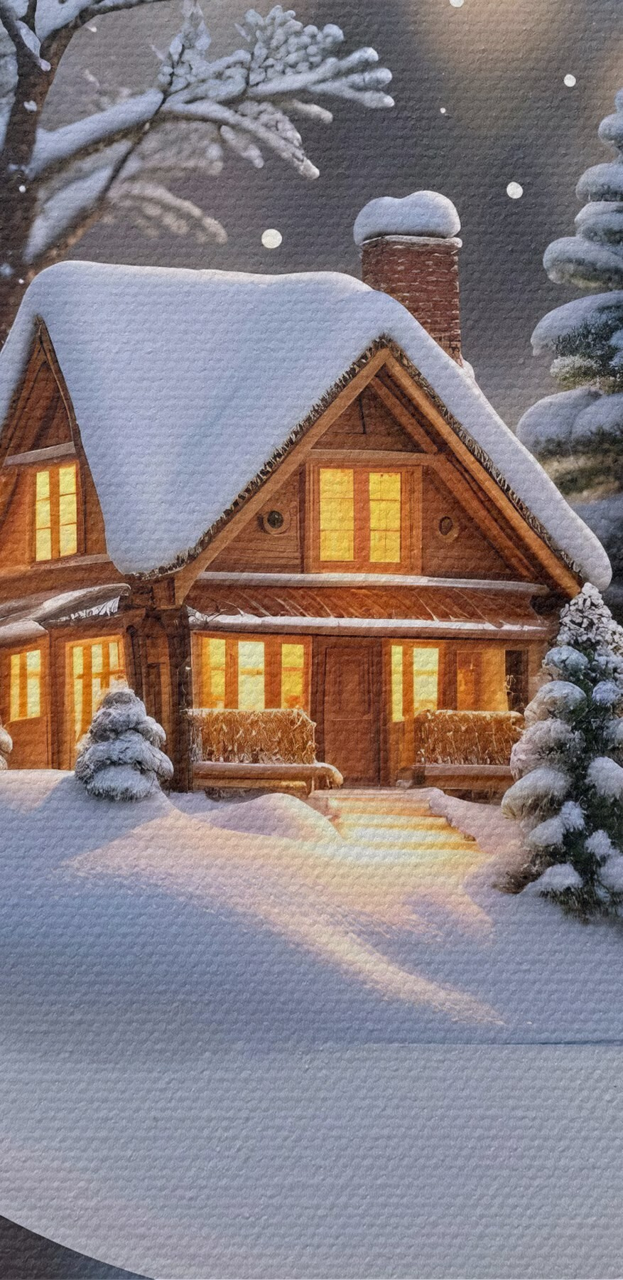 Glazen bol met een huis en bomen erin