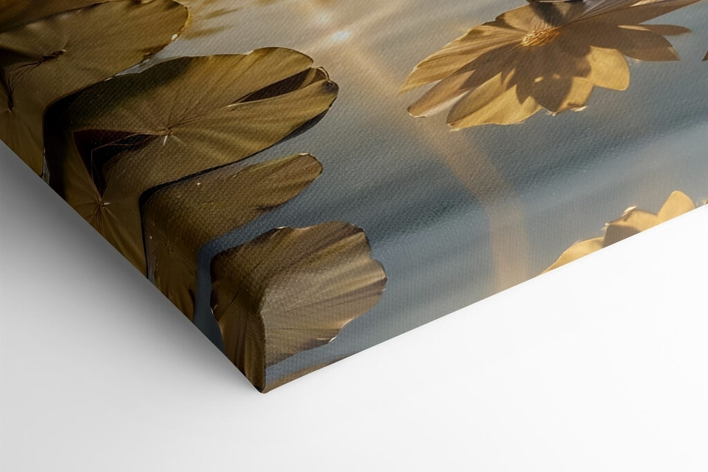 Group of white flowers in a pond