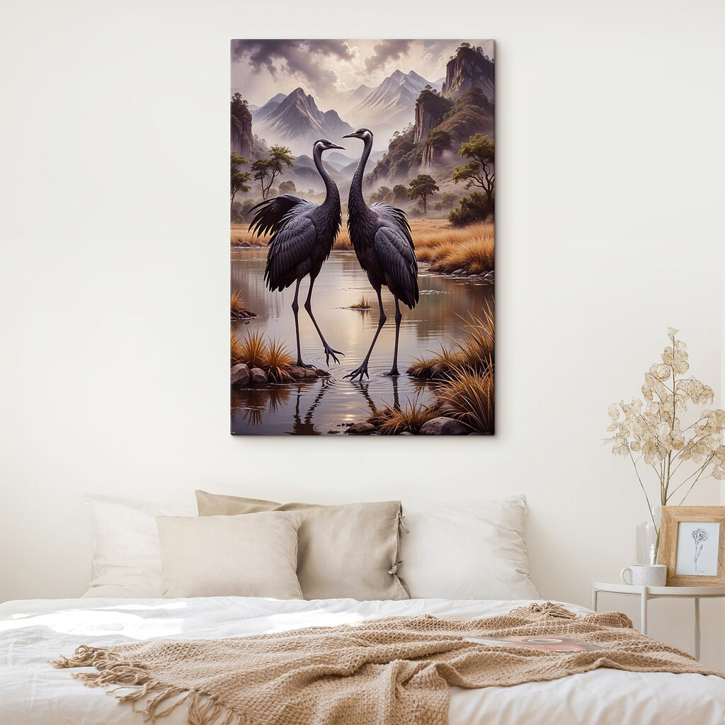 Two birds standing in a river