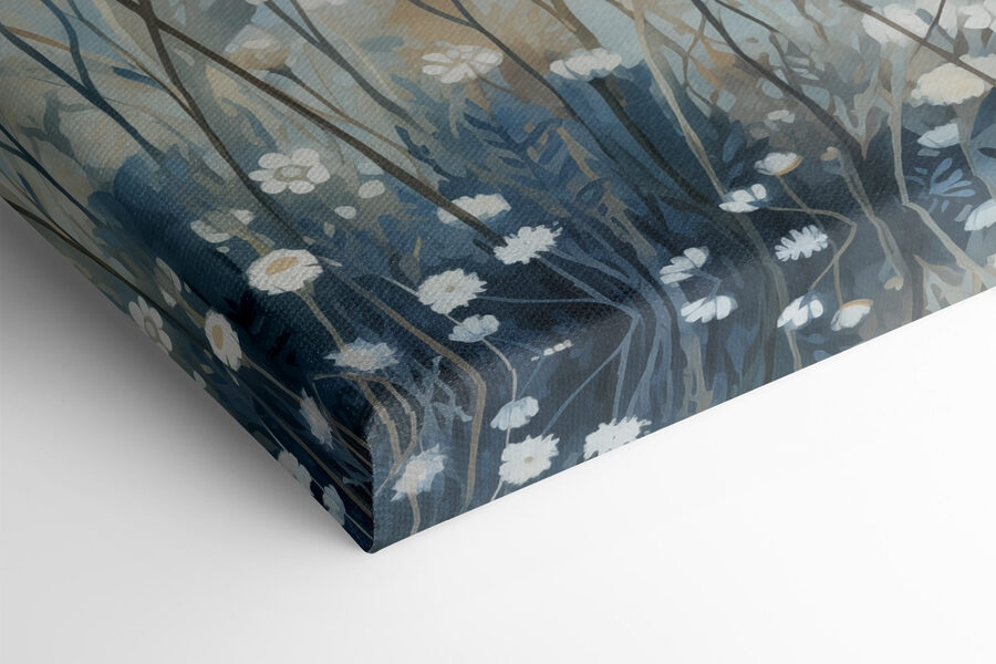 Schilderij van witte bloemen