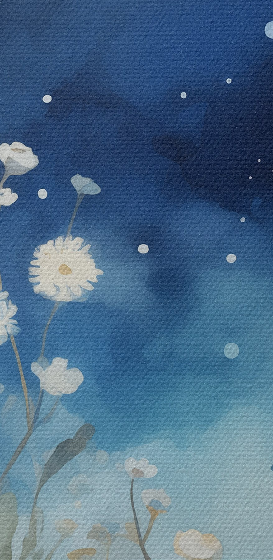 Schilderij van witte bloemen