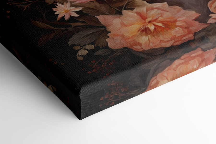 Schilderij van een hert omringd door bloemen
