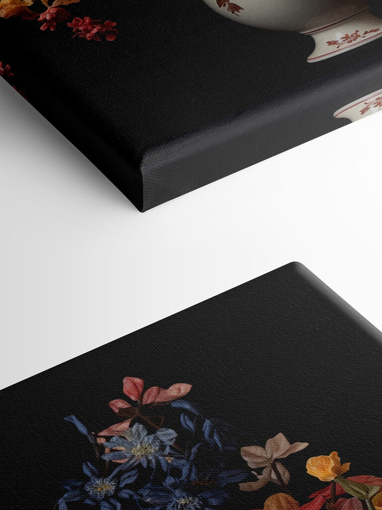 Vase of flowers on a black background Vase of flowers on a black background