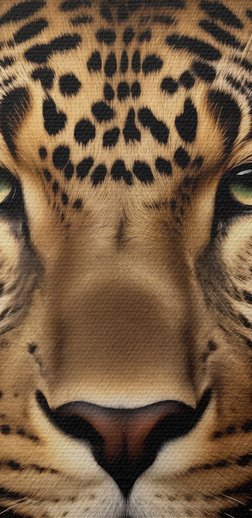 Leopard with a crown and flowers