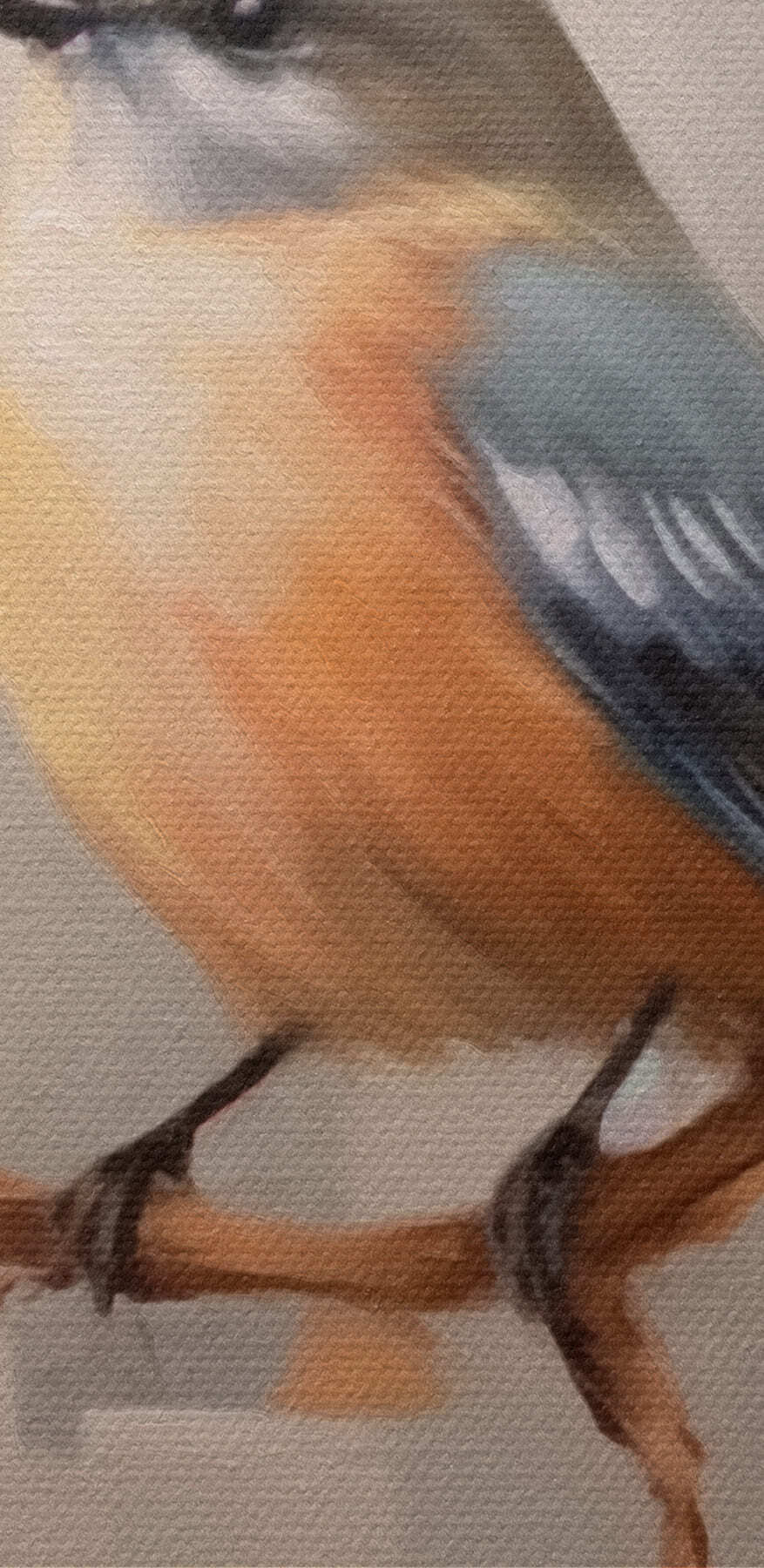 Vogel op een tak met bloemen