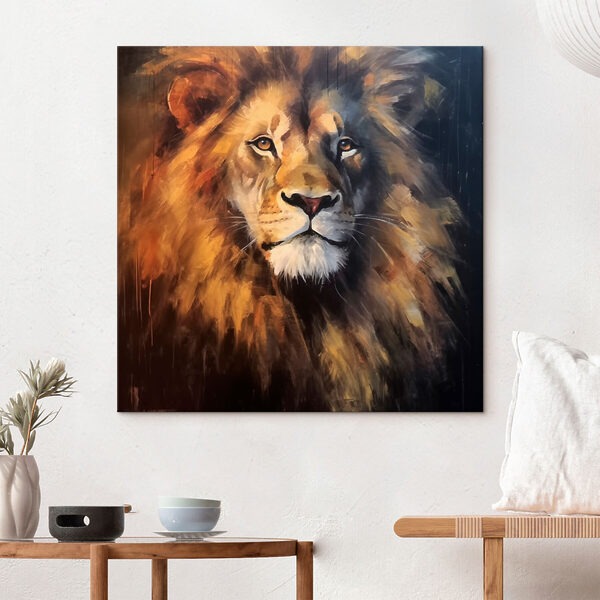 Schilderij van een leeuw Schilderij van een leeuw
