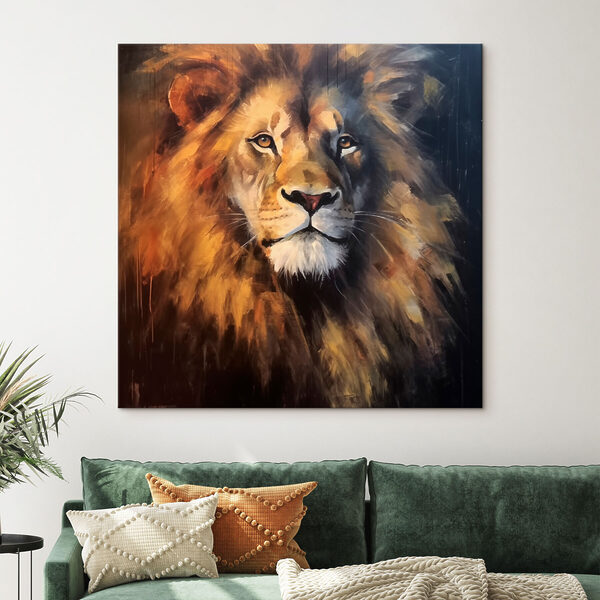 Schilderij van een leeuw Schilderij van een leeuw