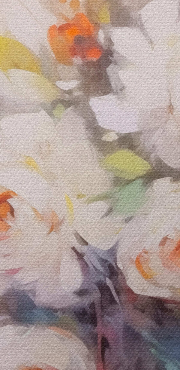 Schilderij van witte bloemen Schilderij van witte bloemen