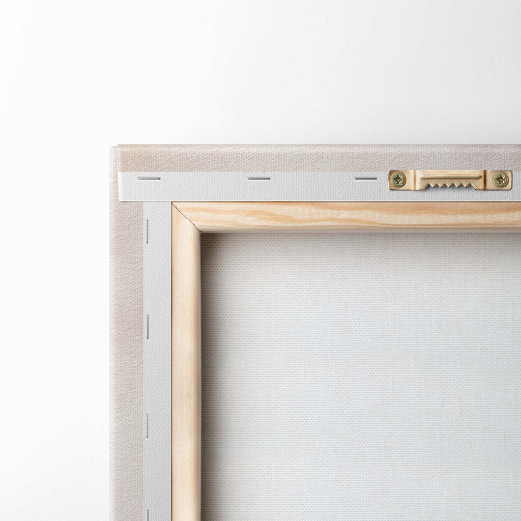 Painting of a person with a pink and grey background