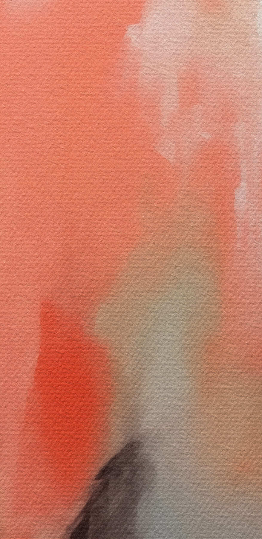 Schilderij van een persoon met een roze en grijze achtergrond