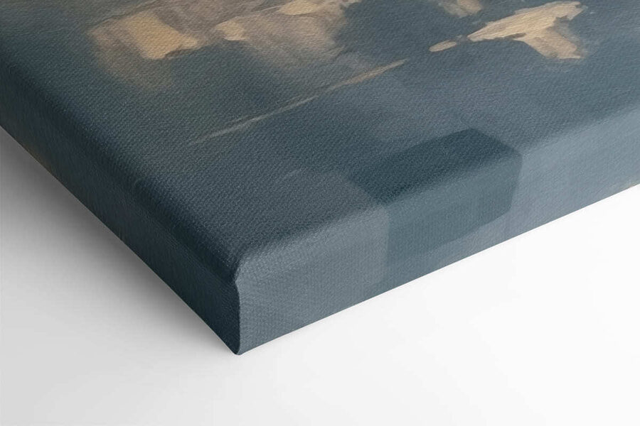 Schilderij van een boot in water