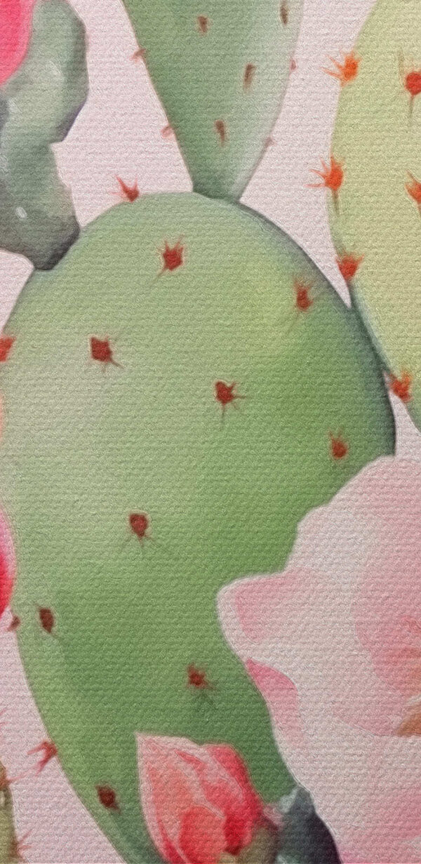 Schilderij van een cactus met bloemen Schilderij van een cactus met bloemen