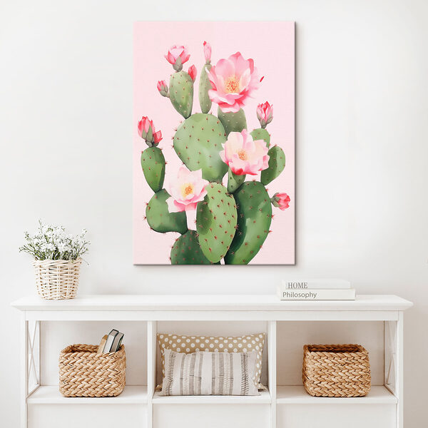 Cactus met roze bloemen Cactus met roze bloemen