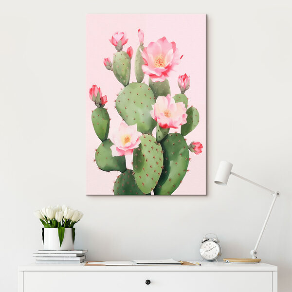 Cactus met roze bloemen Cactus met roze bloemen