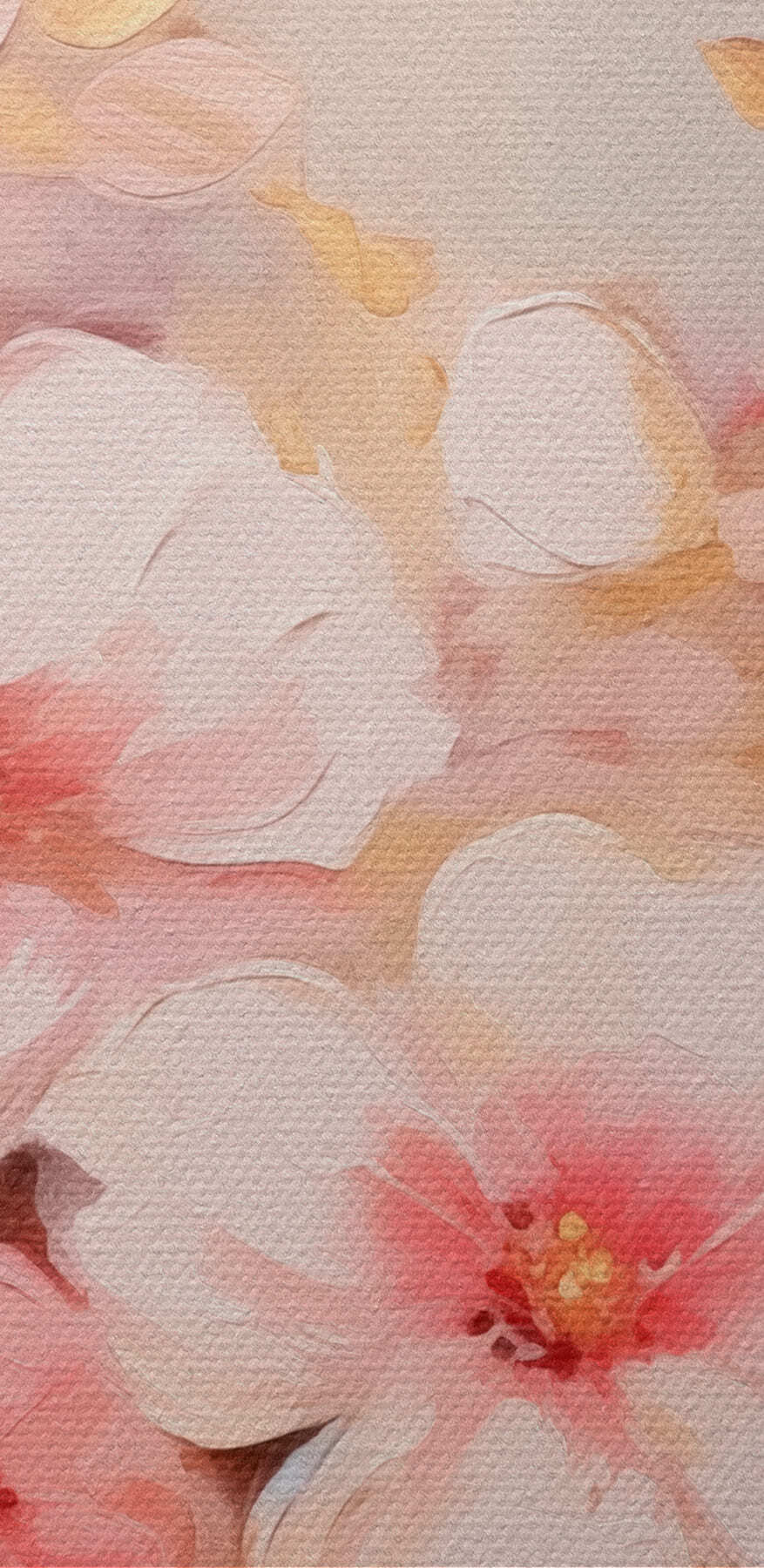 Schilderij van roze bloemen