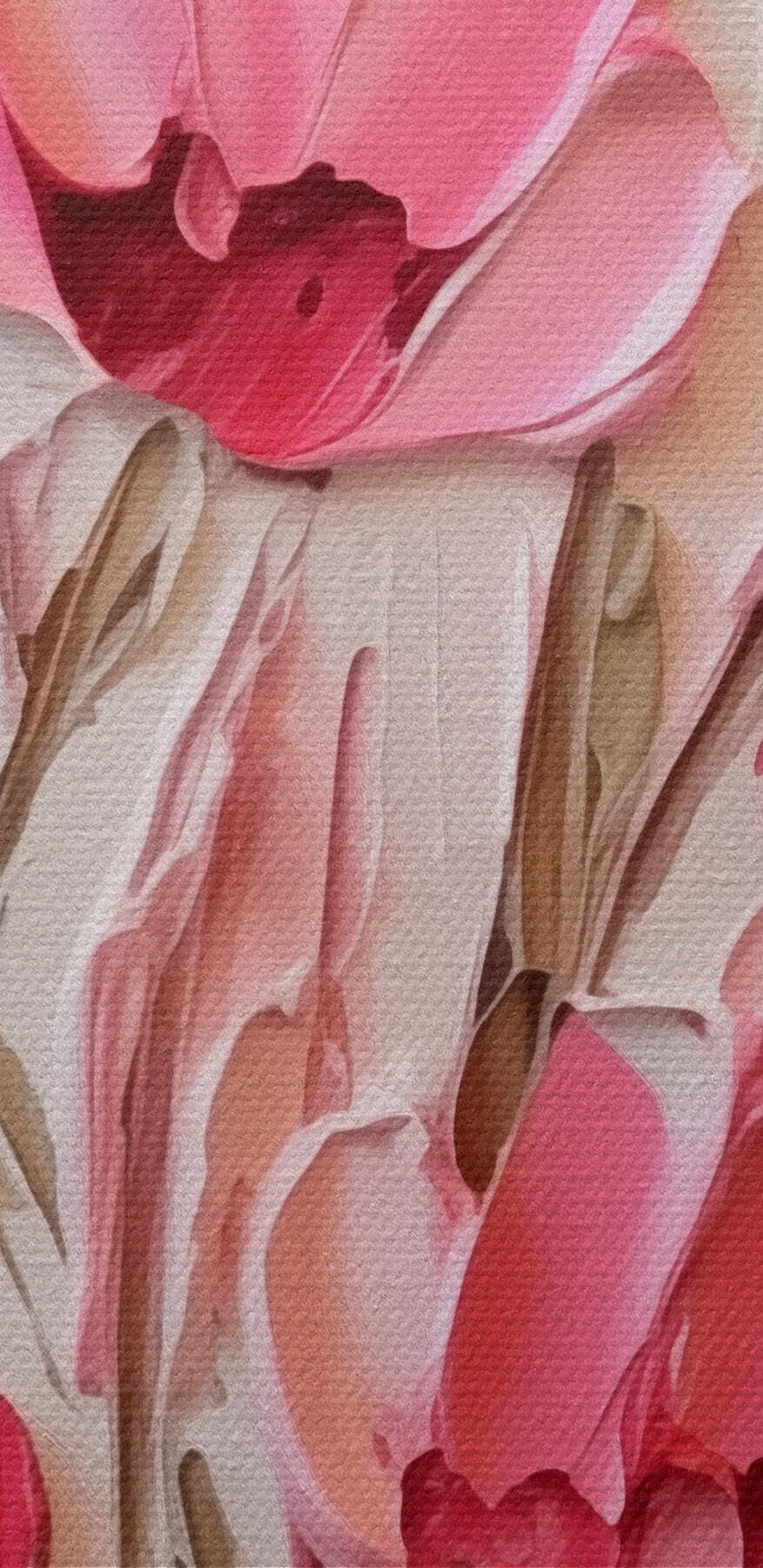 Schilderij van roze bloemen
